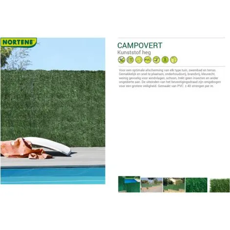 Haie Artificielle Nortene Campovert Vert 1x3m - Vert 2 Haie Artificielle Nortene Campovert Vert 1x3m - Vert – Image 2