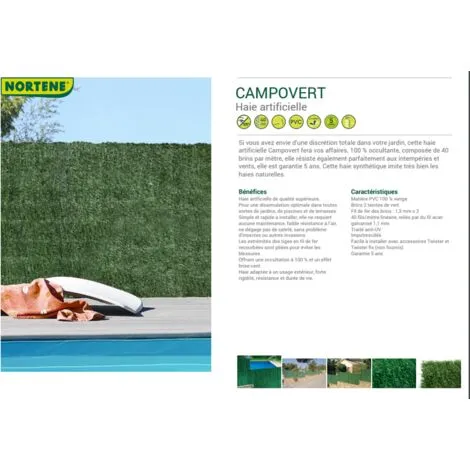 Haie Artificielle Nortene Campovert Vert 1x3m - Vert 3 Haie Artificielle Nortene Campovert Vert 1x3m - Vert – Image 3