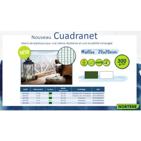 Paravent Nortene Cuadrant 20 Vert 1x5m 2 Paravent Nortene Cuadrant 20 Vert 1x5m – Image 2