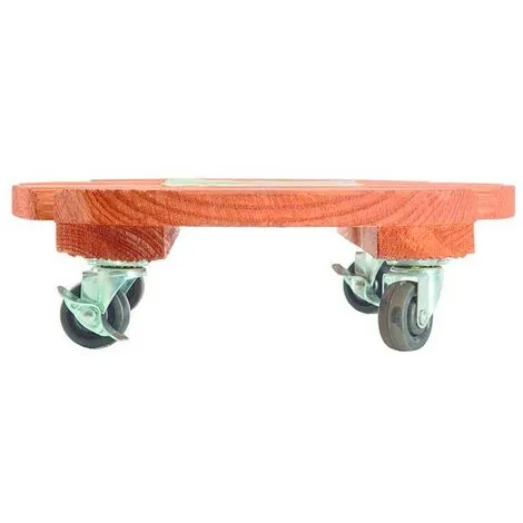 NORTENE Support à Roulettes Bois FSC Lasuré FLORA ROLL LASURE - Ø 30 Cm - Brun 2 NORTENE Support à Roulettes Bois FSC Lasuré FLORA ROLL LASURE - Ø 30 Cm - Brun – Image 2