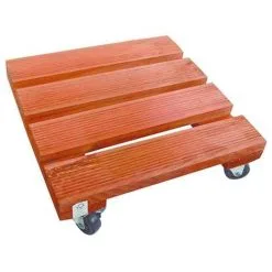 NORTENE Support à Roulettes Bois FSC Lasuré FLORA ROLL LASURE - Carré 30 X 30 Cm - Brun