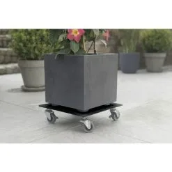 Nortene Support à Roulettes Rond Flora Roll Factory En Métal Pour Plantes - Ø 0,30 M - Noir -NORTENE Soldes Boutique 62848270 5