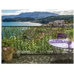 Treillis Extensible En Osier Naturel Avec Feuilles De Nortene