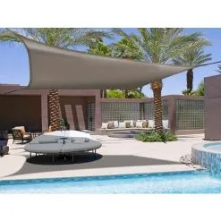 Nortene Voile D'ombrage élastique "Sunnet Kit Elastic" Taupe - Carré 3,40m X 3,40m