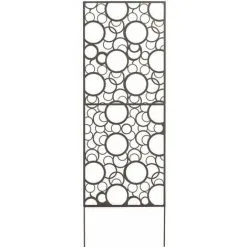 Nortene Panneau Métal Avec Motifs Décoratifs/Ronds - 0,60 X 1,50 M - Brun Vieilli