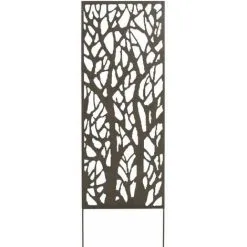 NORTENE Soldes Boutique 33 Nortene Panneau Métal Avec Motifs Décoratifs/Arbres - 0,60 X 1,50 M - Brun Vieilli