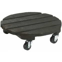 Nortene Support à Roulettes Bois "Flora Roll Color" - 40 Cm - Anthracite